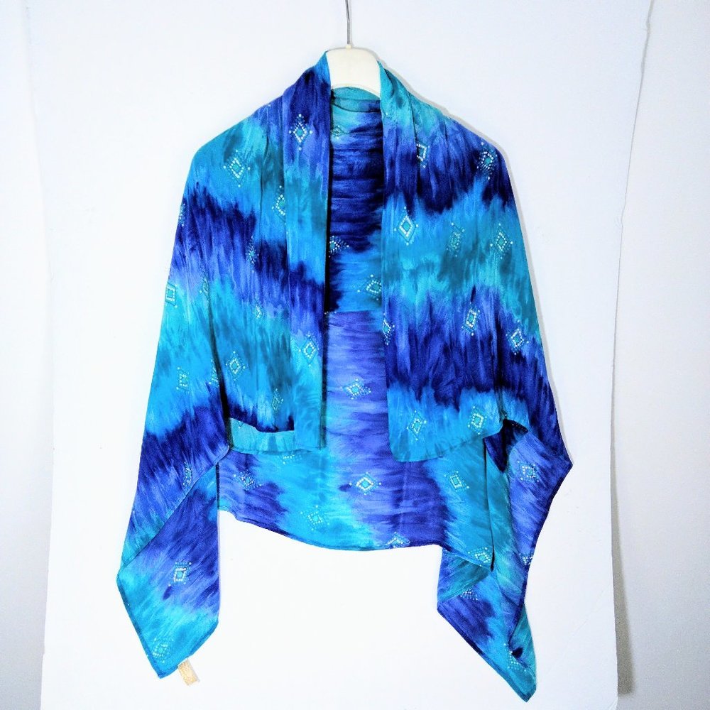 Sarong/Wrap - By Designer GOTTEX - Silver/Blue Multi-purpose Wrap!